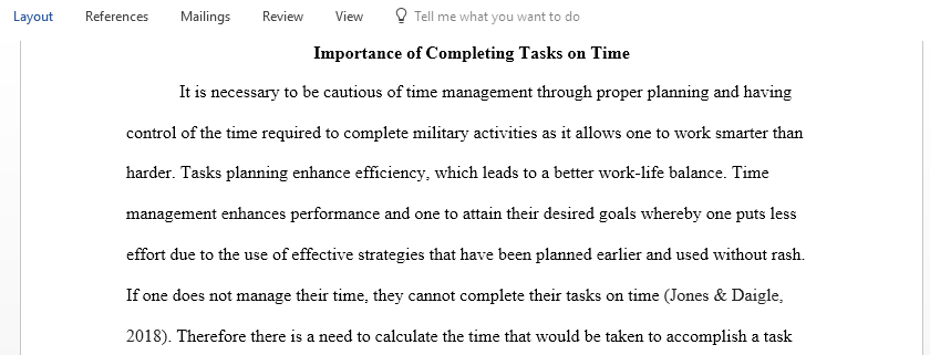 Write a paper on the importance of completing tasks by their deadline