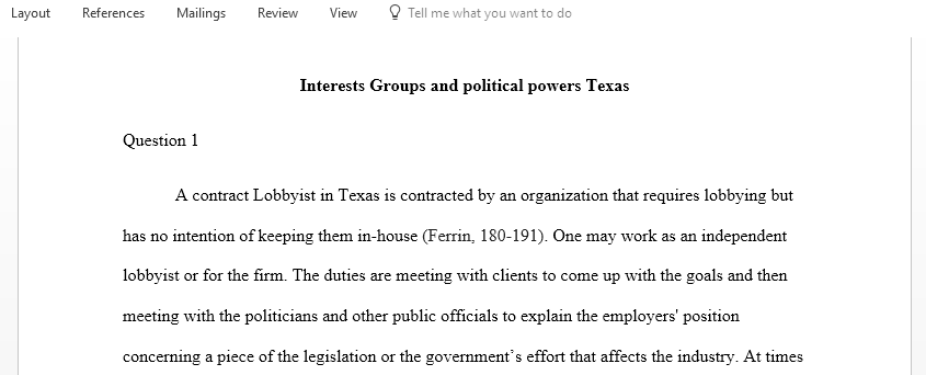Interest Groups and Political Power in Texas