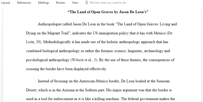 Jason De Leon The Land of Open Graves