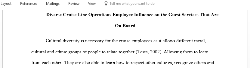 How might the unique diverse cultural backgrounds of cruise line operations employees influence guest services onboard ships