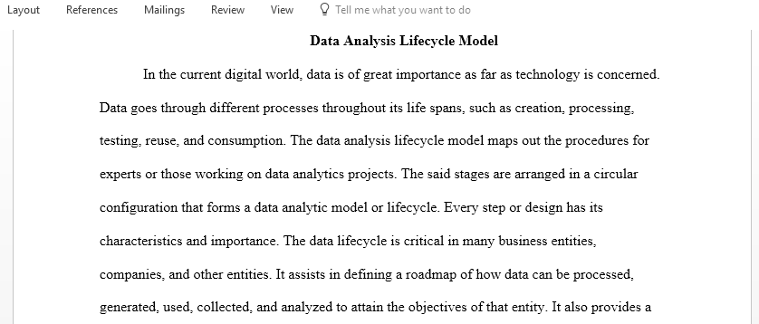 Perform a case study on various organizations businesses or government entities regarding their use of the Data Analysis Lifecycle Model
