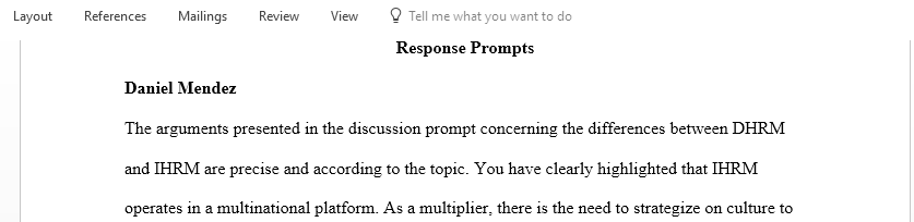 Response to peers on domestic human resource management and multinational companies and the contribution of human resource strategies