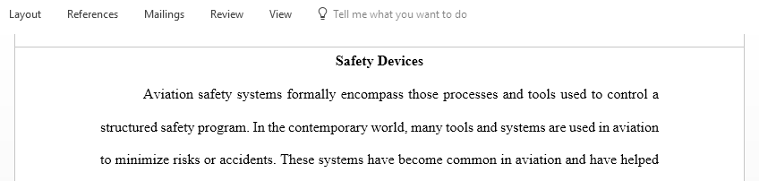 Conduct research for an article regarding a component such as a system or device that has improved aviation safety