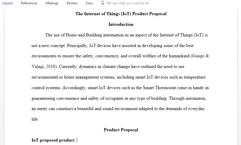 The Internet of Things Product Proposal