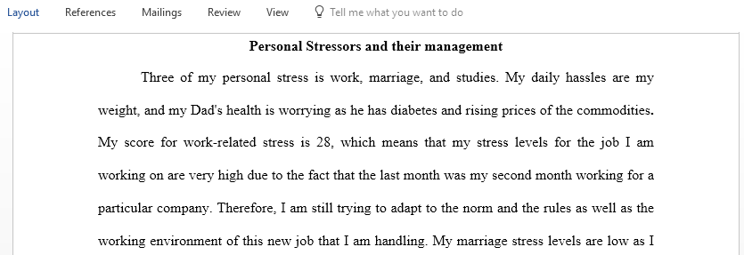 Complete a number of scales to help you determine your stress and the resources you have to combat stress