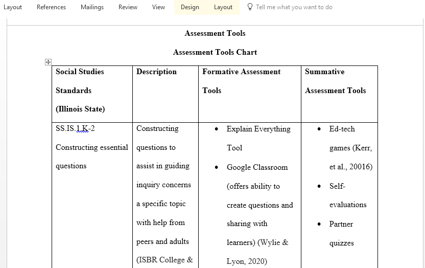 Student assessment tools