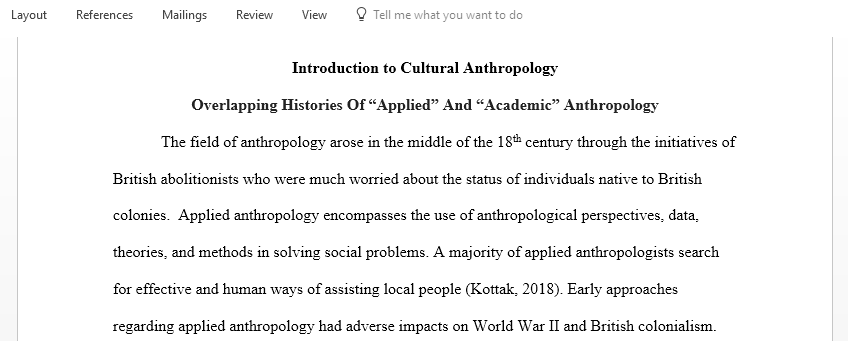 Describe the overlapping histories of applied and academic anthropology