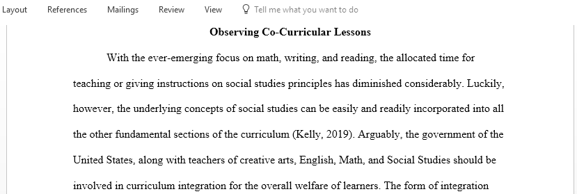 Observing Co-Curricular Lessons