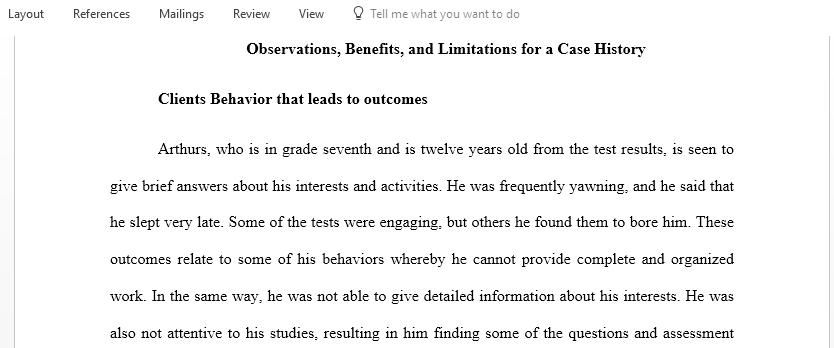 Address how the clients behaviors and test conditions impacted the test results