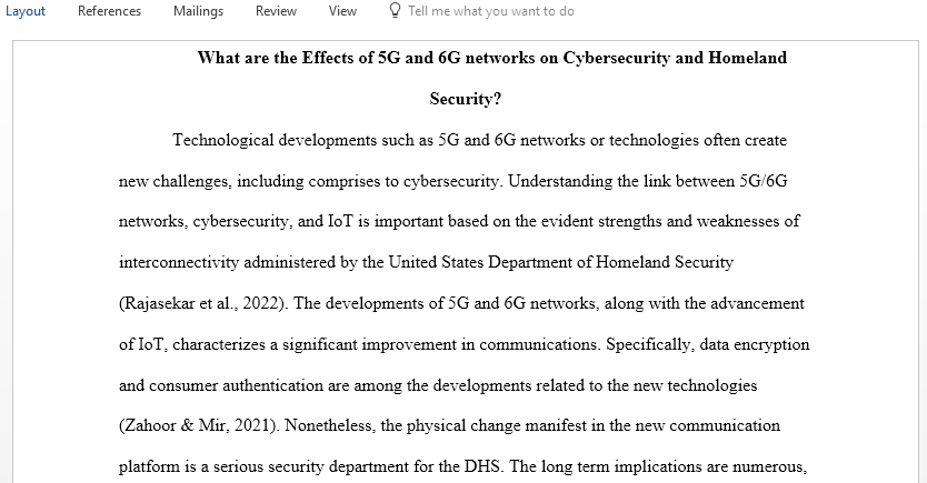 What are the Effects of 5G and 6G networks on Cybersecurity and Homeland Security
