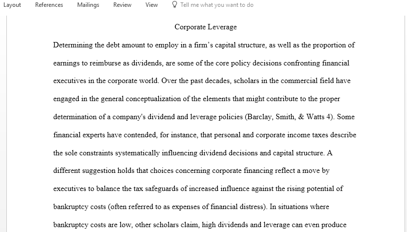 Academic Research on Corporate Leverage