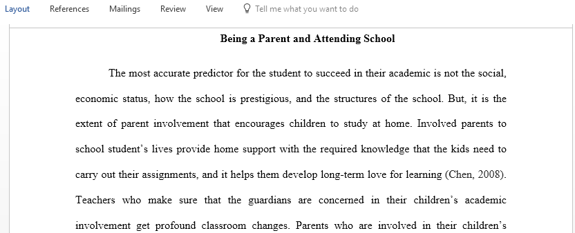 Being a parent and attending school