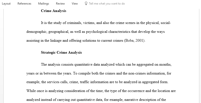 Identifying Strategic Tactical and Administrative Crime Analysis