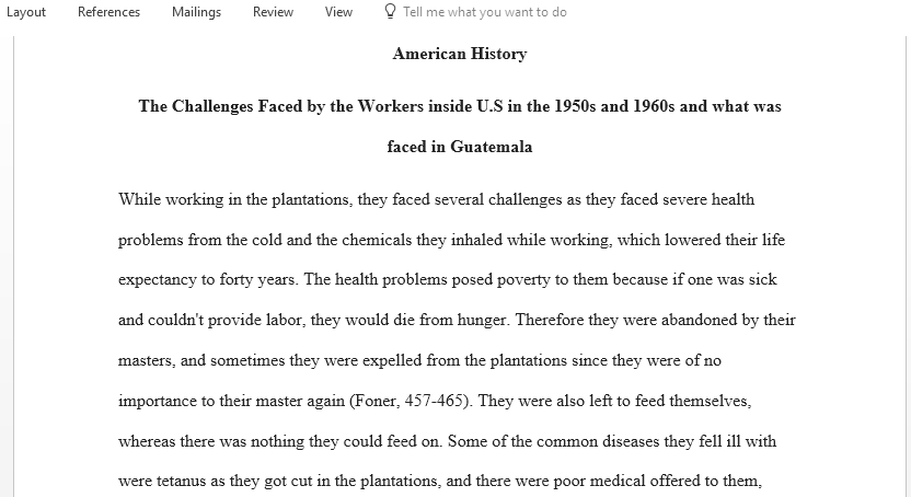 Struggles of workers INSIDE of the US in the 1950s and  1960s as well as what workers were facing overseas in countries like Guatemala
