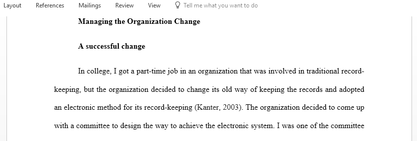 Discussion on Managing Organizational Change