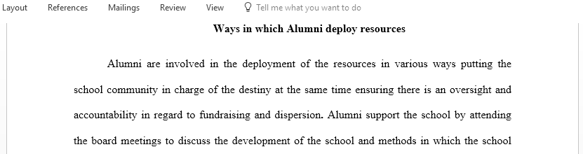 How can alumni deploy resources in ways that put the school community in charge of its destiny while simultaneously ensuring full oversight and accountability
