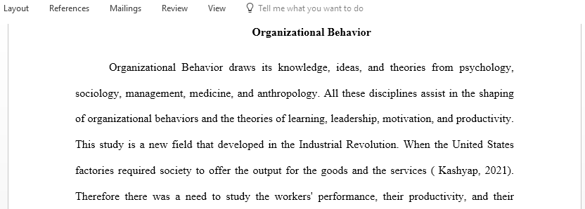 Organizational Behavior as Interdisciplinary