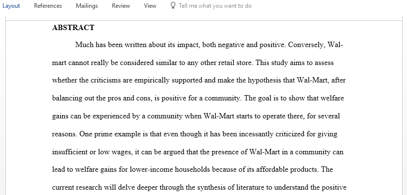The Effects of Wal-Mart on a Community 