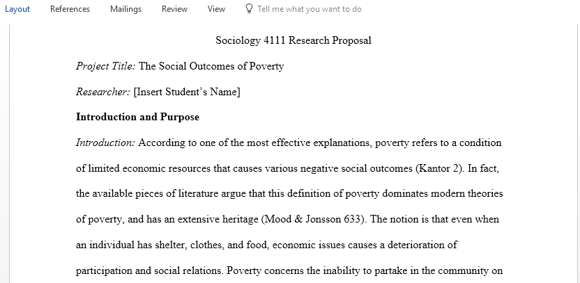 The Social Outcomes of Poverty