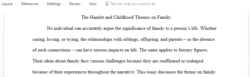 Write an essay on family