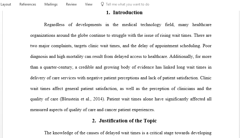 Investigation of Patients Perception of Wait Time and Wait Related Satisfaction