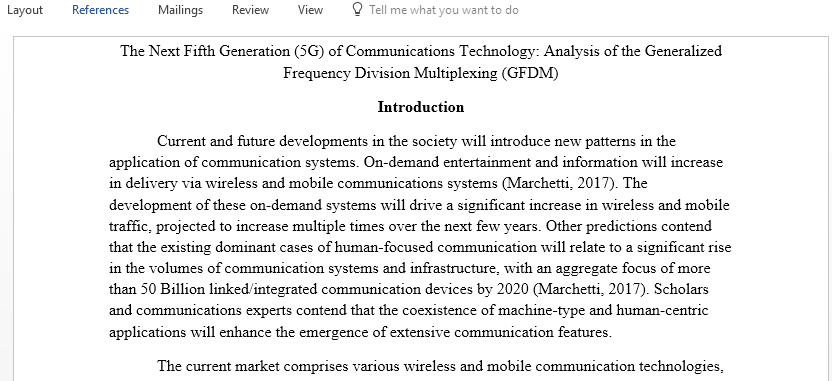 Scientific research paper on the Next Fifth Generation 5G of communications technology