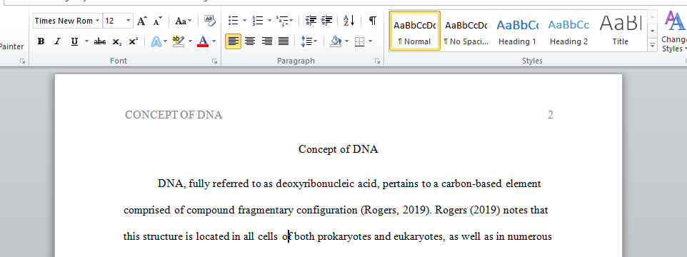 Concept of DNA