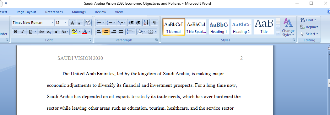 Discuss some of the Saudi Vision 2030 economic objectives