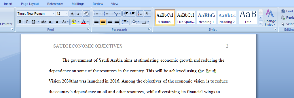 Discuss some of the Saudi Vision 2030 economic objectives.