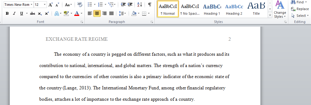 The exchange rate regime of Canada