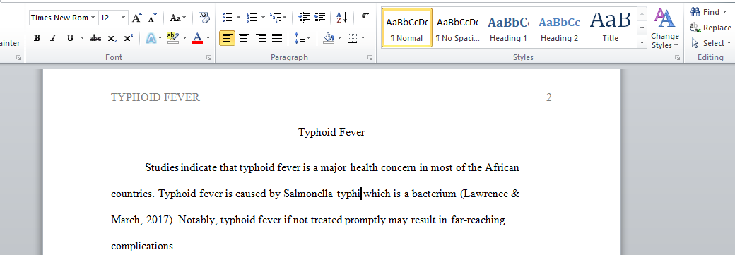 Typhoid Fever