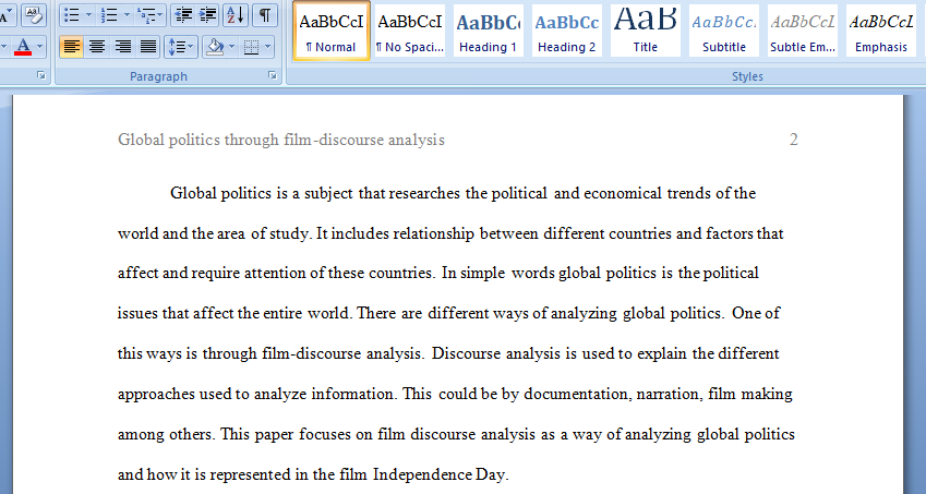 Global politics through film discourse analysis