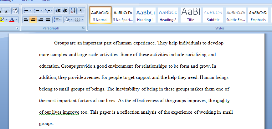 Individual reflective analysis of the operation