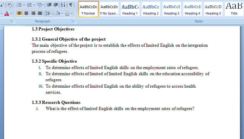 Research on the Effects of limited English skills on the ability to integrate into the society by refugees
