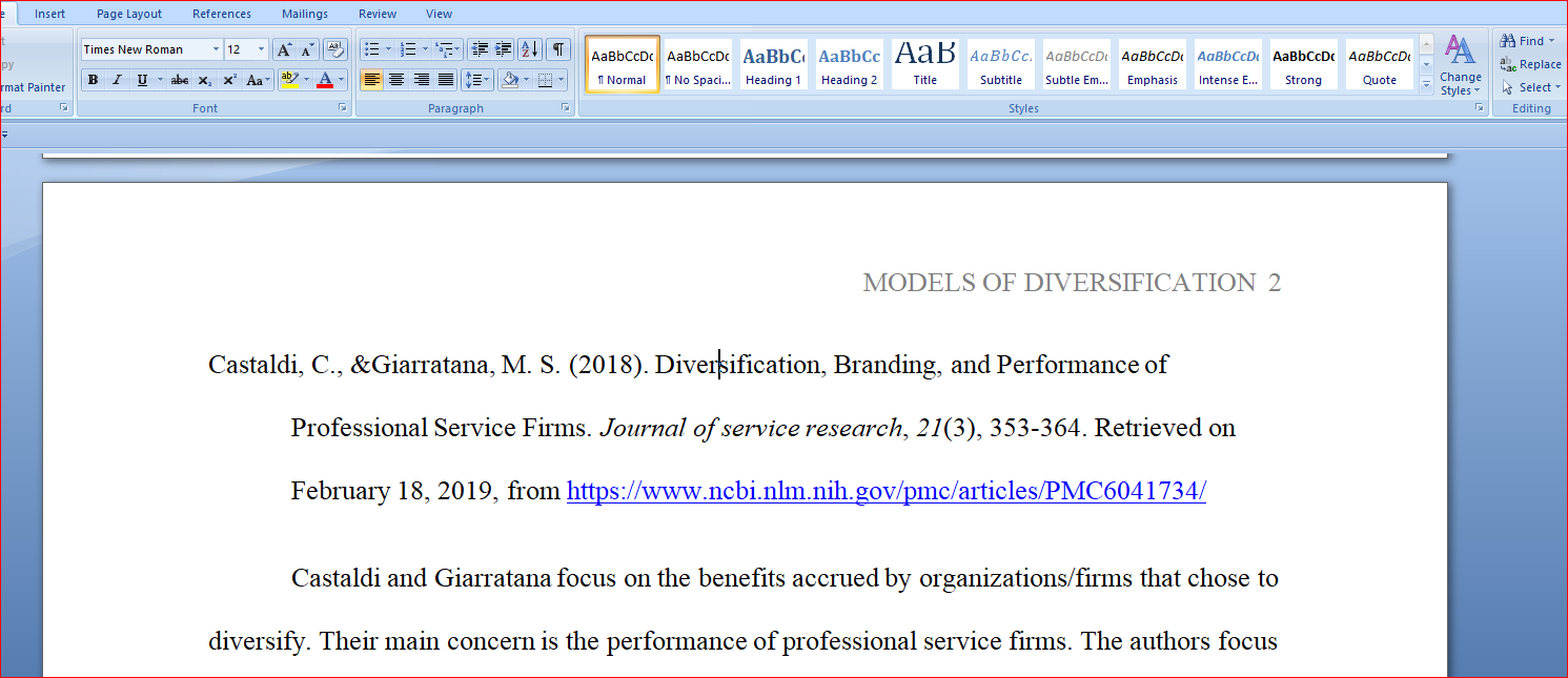 Models Used by Companies to Leverage Diversification