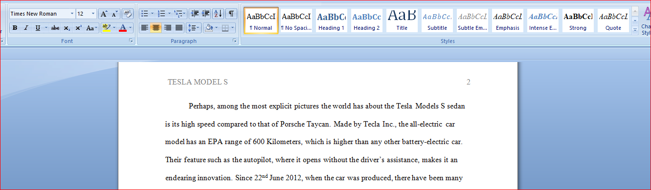 Tesla Model S Case Analysis