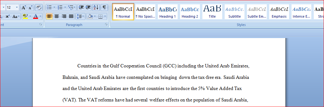 Discuss welfare effects of VAT Reforms in Saudi Arabia