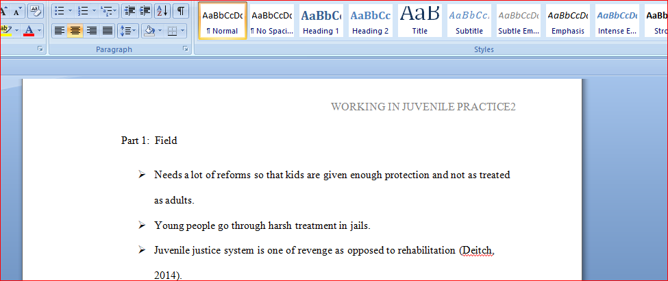 Describe Critical Reflection on working with young people in Juvenile Justice Centre.