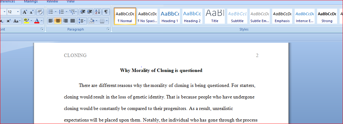 Why Morality of Cloning is questioned