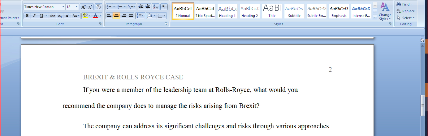 Brexit &Rolls Royce case