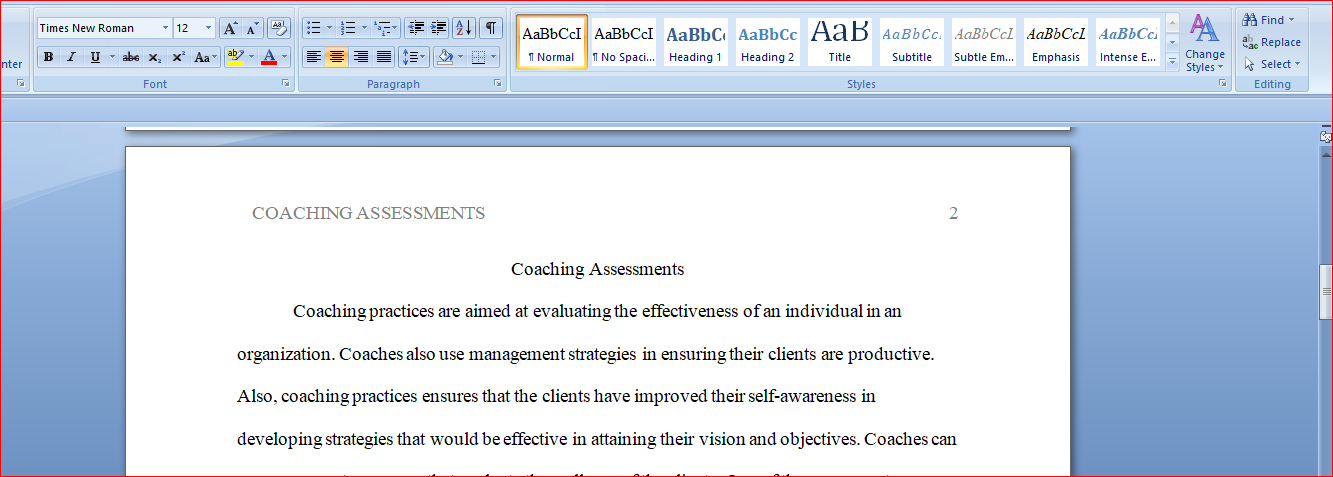 Coaching Assessments