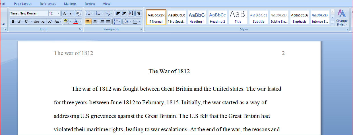 The War of 1812