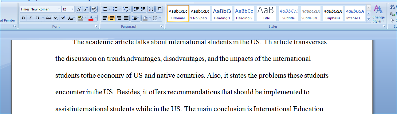 international students in the US