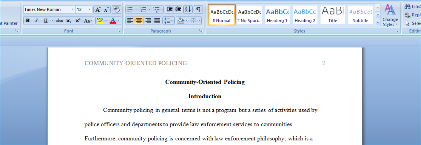 Community-Oriented Policing