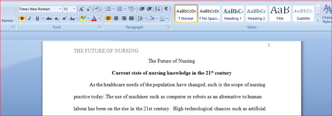 Discuss the future of nursing