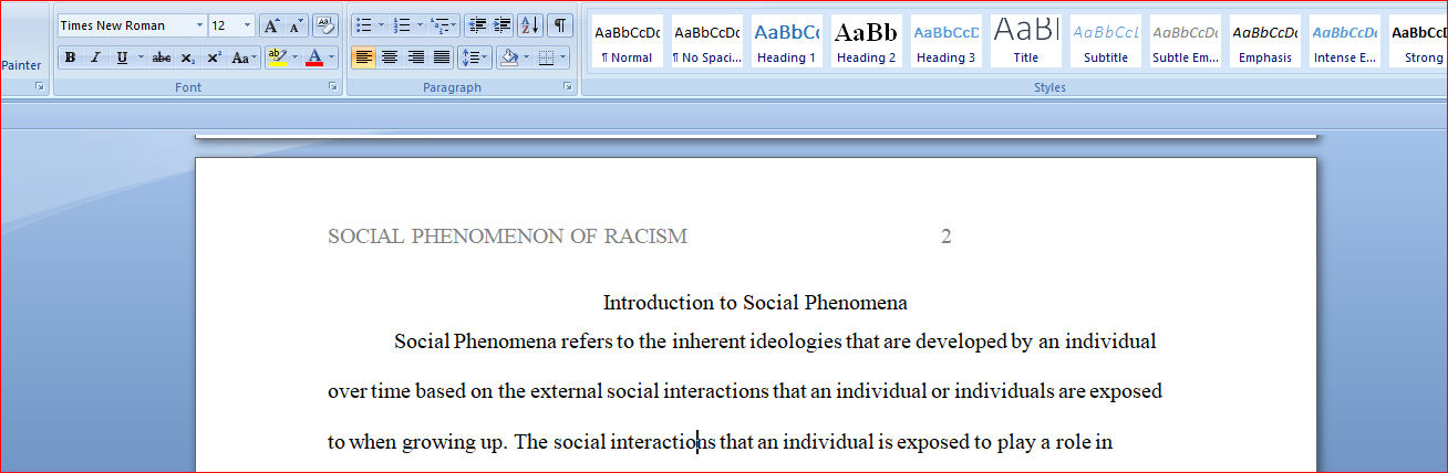 Introduction to Social Phenomena