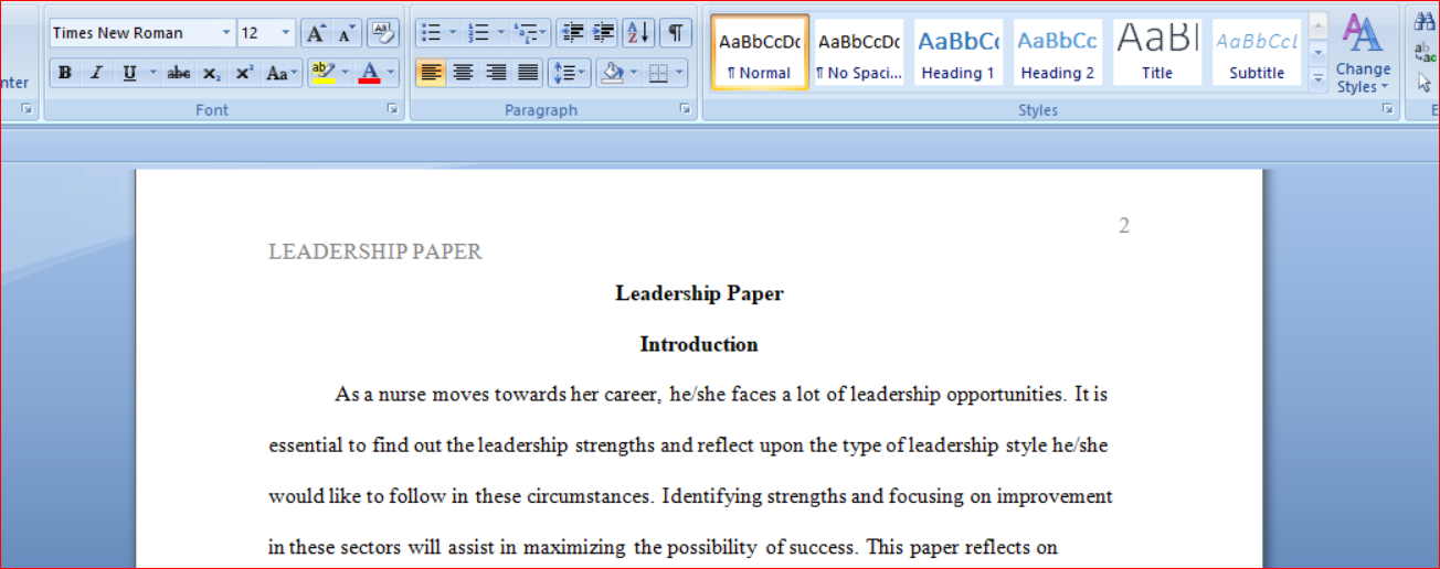 Leadership Paper