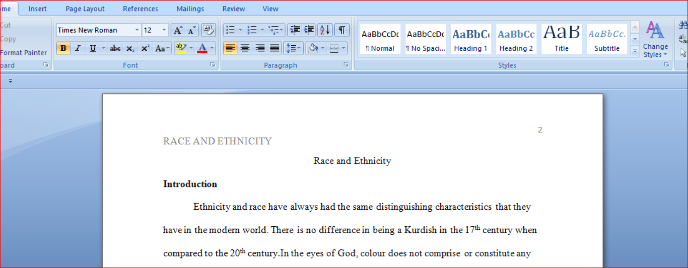 Race and Ethnicity