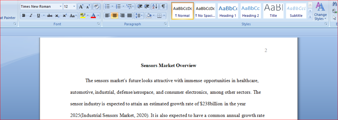 Sensors Market Overview