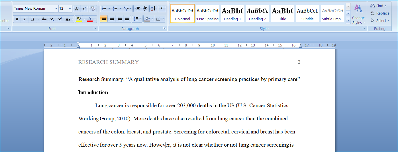 A qualitative analysis of lung cancer screening practices by primary care